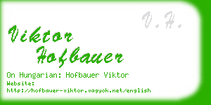 viktor hofbauer business card